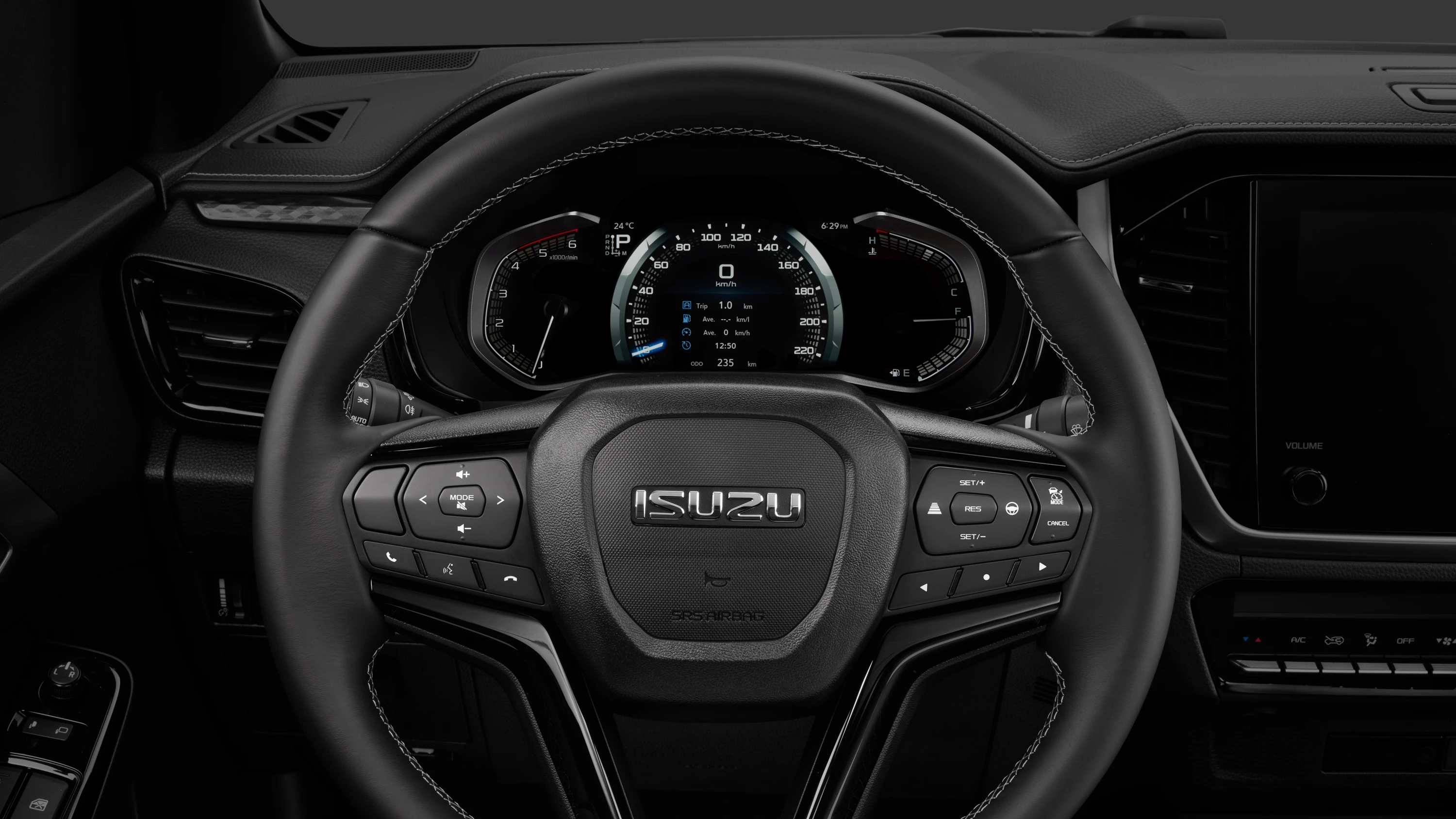 Steering Wheel LHD RBE Leather EPS 4x4 screen
